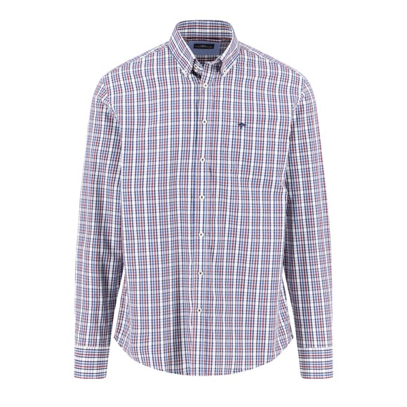 Fynch Hatton Mens Red Seasonal Combi Check Shirt