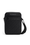 Tommy Hilfiger Mens Black Monogram Mini Reporter Bag