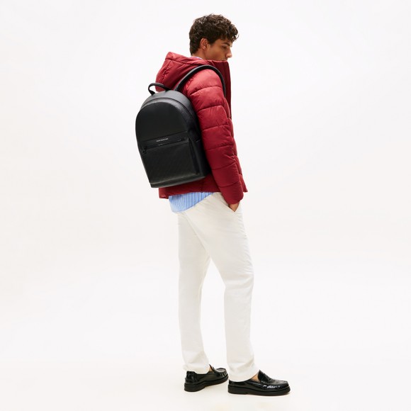 Tommy Hilfiger Mens Black Monogram Backpack main image