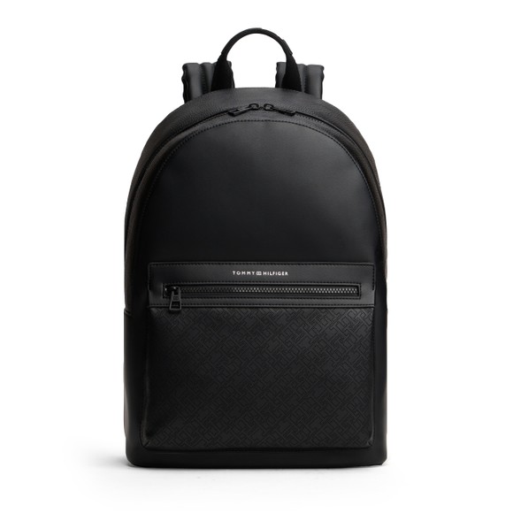 Tommy Hilfiger Mens Black Monogram Backpack