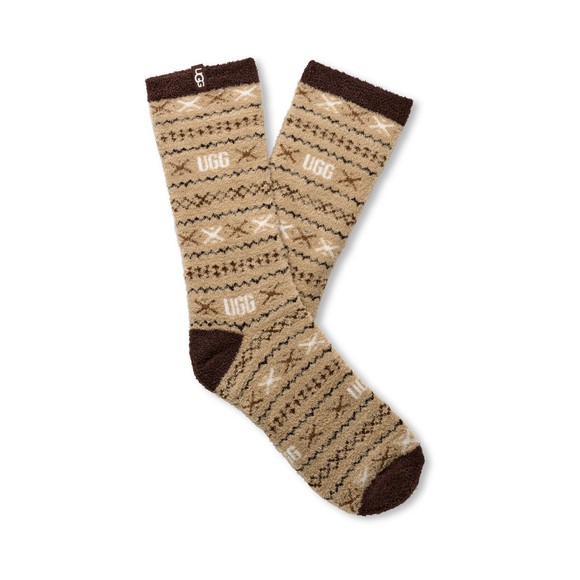 Ugg Womens Brown Leslie Graphic Crew Sock main image