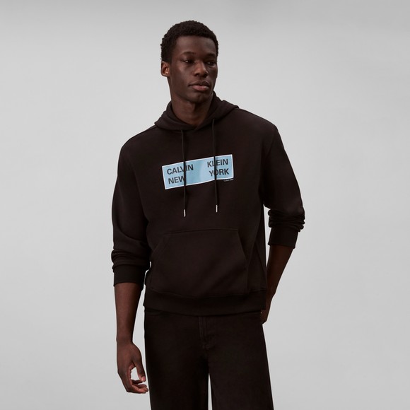 Calvin Klein Jeans Mens Black 350 Terry Overhead Hoody