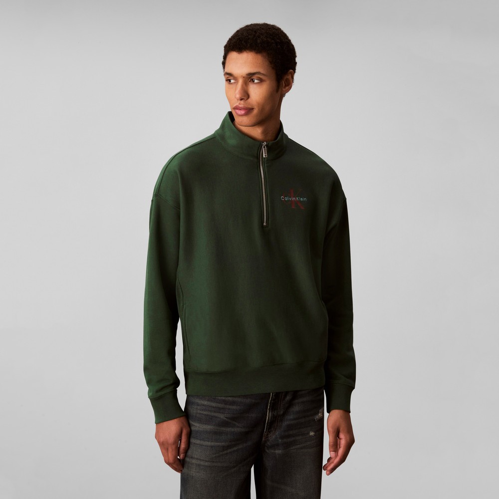 Terry Half Zip Sweatshirt