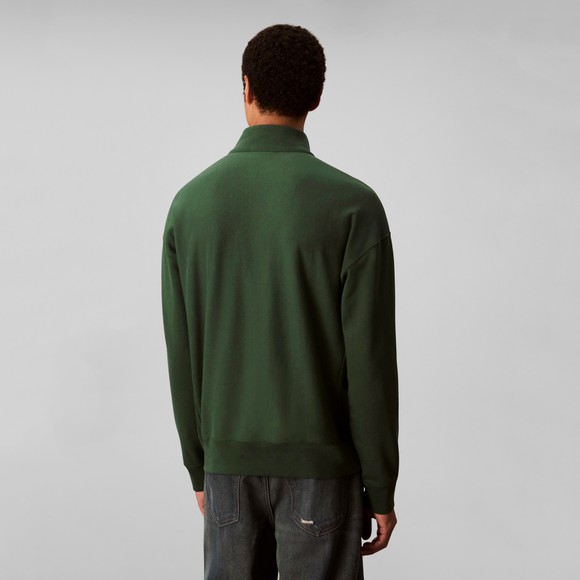 Calvin Klein Jeans Mens Green Terry Half Zip Sweatshirt main image