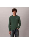 Calvin Klein Jeans Mens Green Waffle Long Sleeve T-Shirt