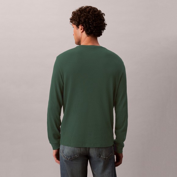 Calvin Klein Jeans Mens Green Waffle Long Sleeve T-Shirt main image