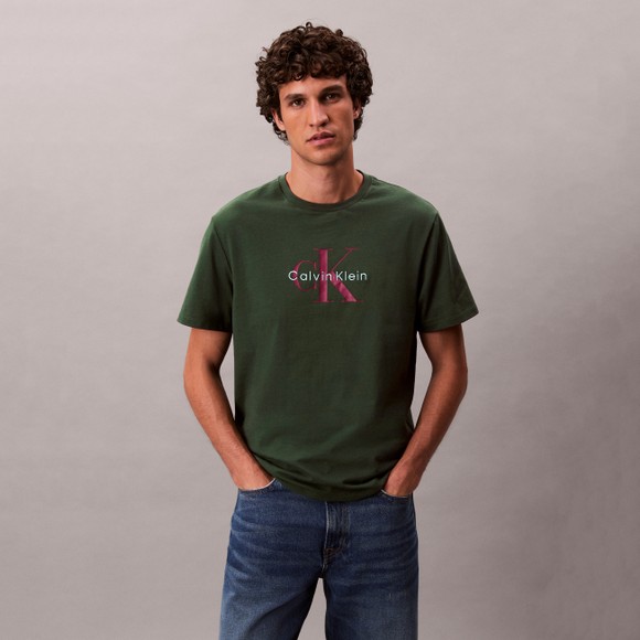 Calvin Klein Jeans Mens Green Hero Monologo T-Shirt