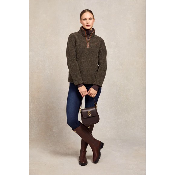 Holland Cooper Womens Green Country Fleece Half Zip main image