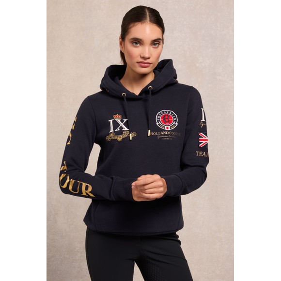 Holland Cooper Womens Blue Team Overhead Hoody main image