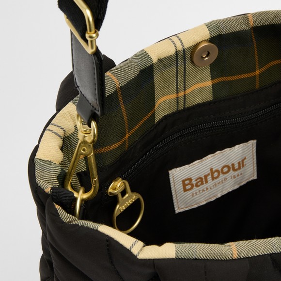 Barbour Lifestyle Womens Black Mariah Mini Quilted Tote Bag main image