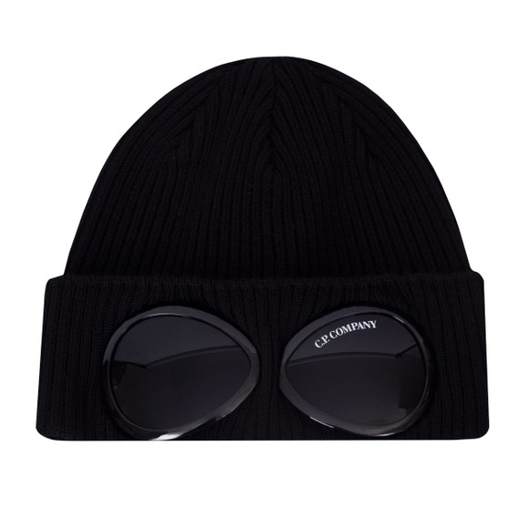 C.P. Company Undersixteen Boys Black Knitted Goggle Hat main image