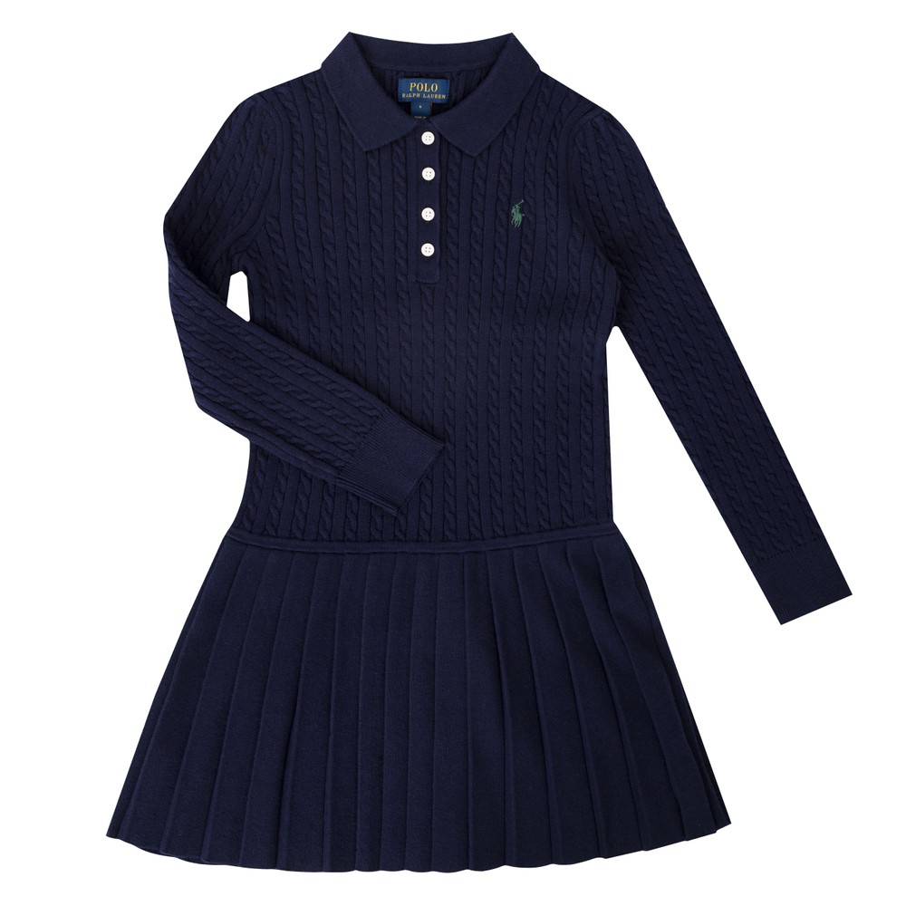 Mini Cable Polo Sweater Dress