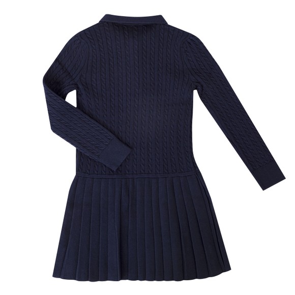 Polo Ralph Lauren Girls Blue Mini Cable Polo Sweater Dress main image