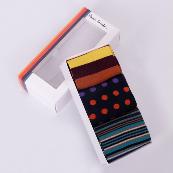Paul Smith Mens Multicoloured 3 Pack Boxed Socks main image