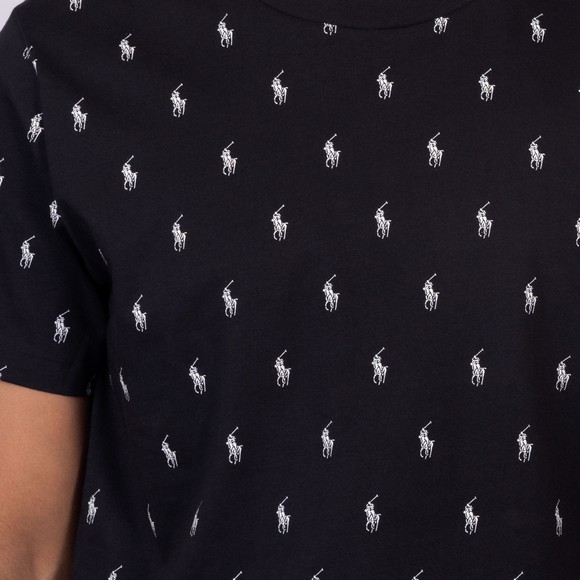 Polo Ralph Lauren Mens Black Allover Pony Sleep T Shirt main image