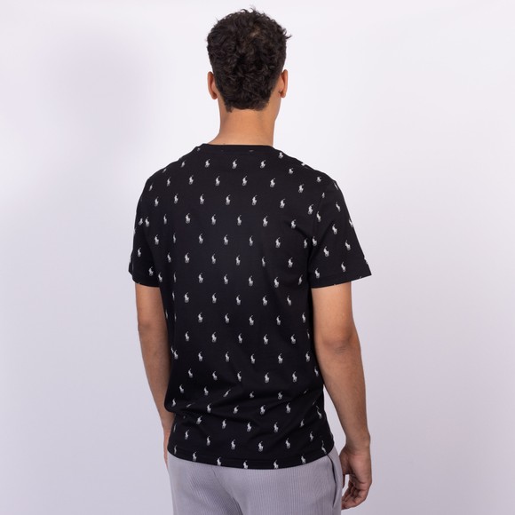 Polo Ralph Lauren Mens Black Allover Pony Sleep T Shirt main image