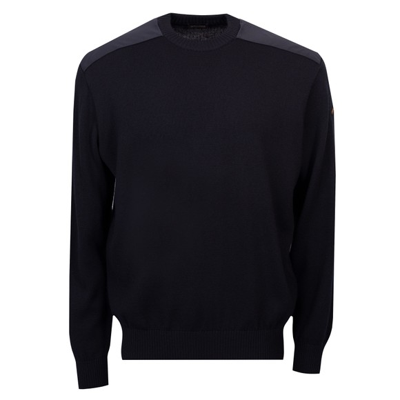 Paul & Shark Mens Black Typhoon Nylon Shoulder Knitted Jumper main image