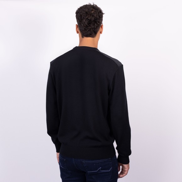 Paul & Shark Mens Black Typhoon Nylon Shoulder Knitted Jumper main image