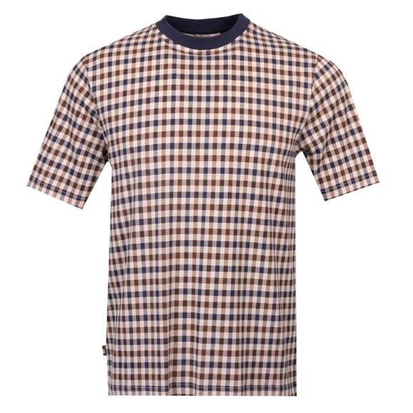 Aquascutum Mens Blue Active Club Check T Shirt main image