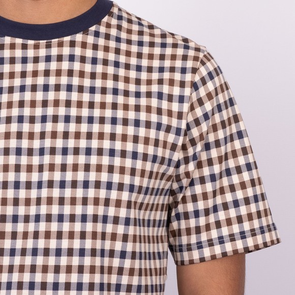 Aquascutum Mens Blue Active Club Check T Shirt main image