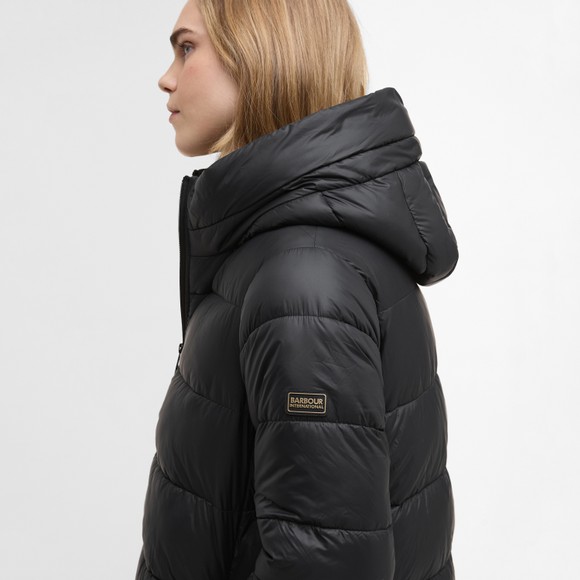 Barbour International Womens Black Longline Olivios Puffer main image