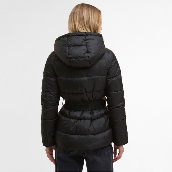 Barbour International Womens Black Short Track Line Puffer Jacket main image