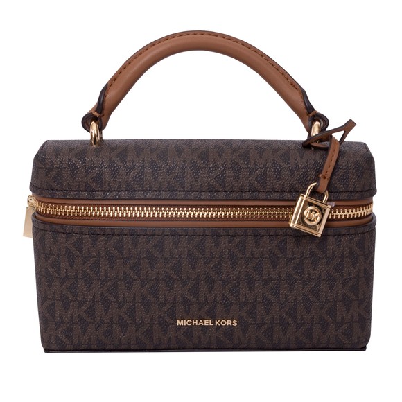 Michael Kors Womens Brown Jana Monogram Crossbody Basg main image