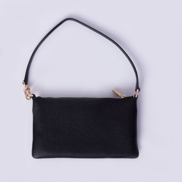 Michael Kors Womens Black Jet Set Medium Pebbled Leather Wristlet main image