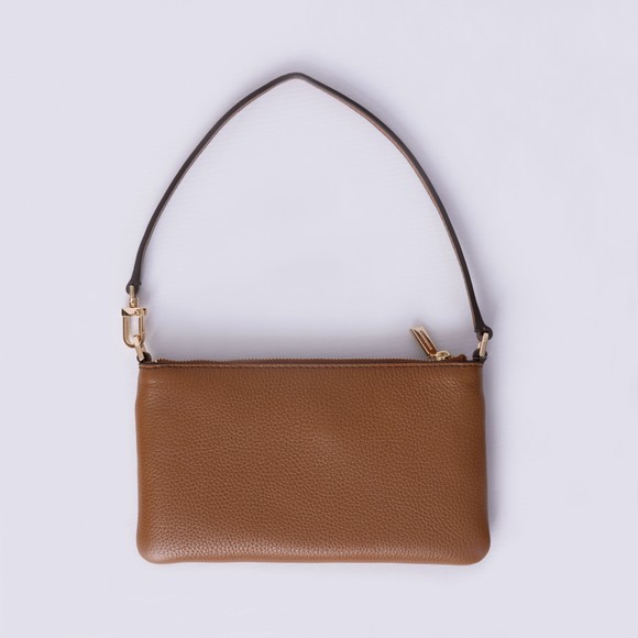 Michael Kors Womens Brown Jet Set Medium Pebbled Leather Wristlet main image