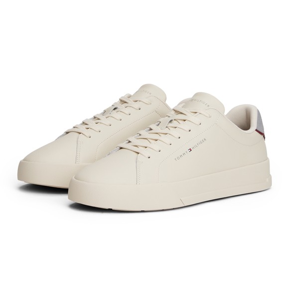 Tommy Hilfiger Mens Beige Court LTH Detail Essential Trainer main image