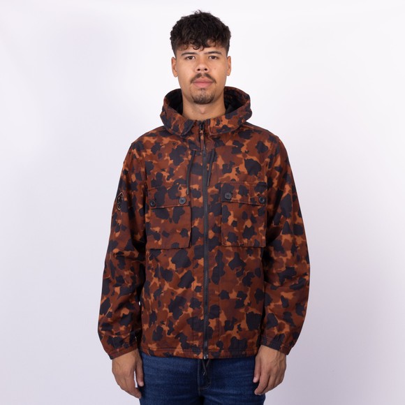 Pretty Green Mens Brown Brindle Hooded Jacket main image