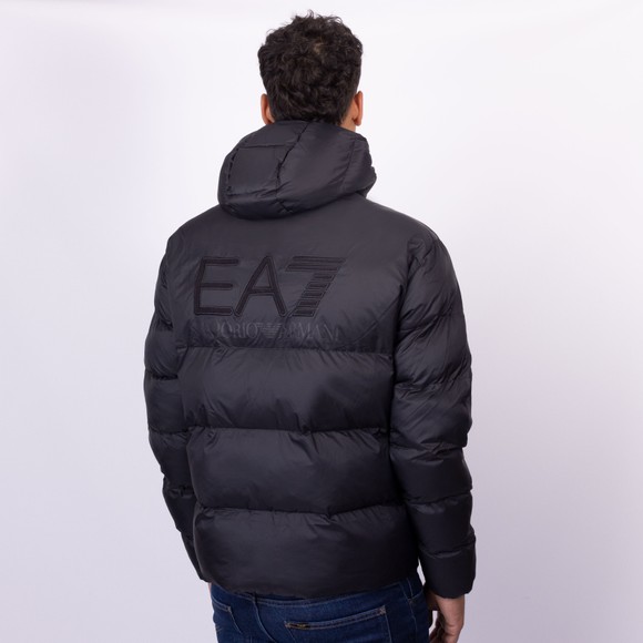 EA7 Emporio Armani Mens Black Big Logo Mountain Polar Jacket