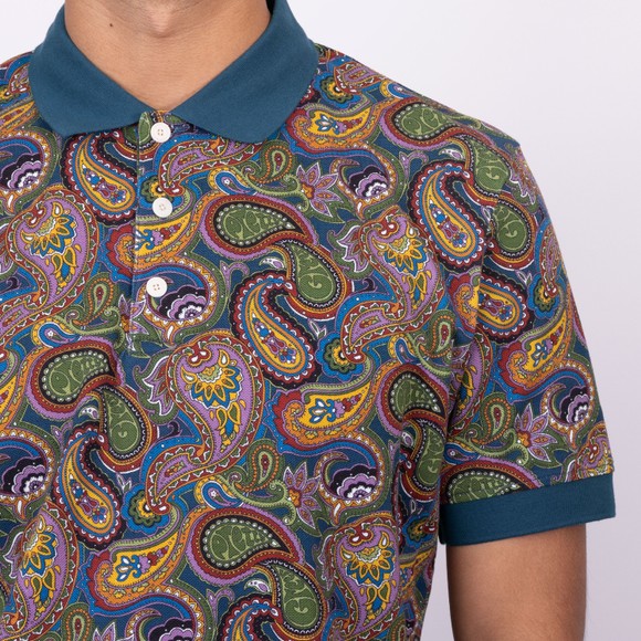 Pretty Green Mens Multicoloured House Paisley Polo Shirt main image