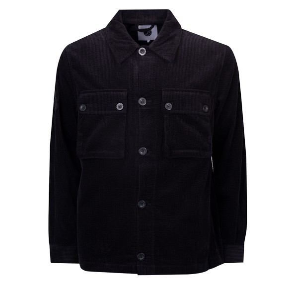 Pretty Green Mens Black Dalmorton Cord Overshirt