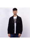 Pretty Green Mens Black Dalmorton Cord Overshirt