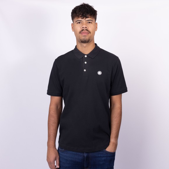Pretty Green Mens Black House Paisley Placket Polo Shirt main image