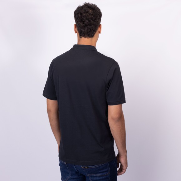 Pretty Green Mens Black House Paisley Placket Polo Shirt main image