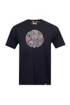 Pretty Green Mens Black House Logo Paisley T-Shirt