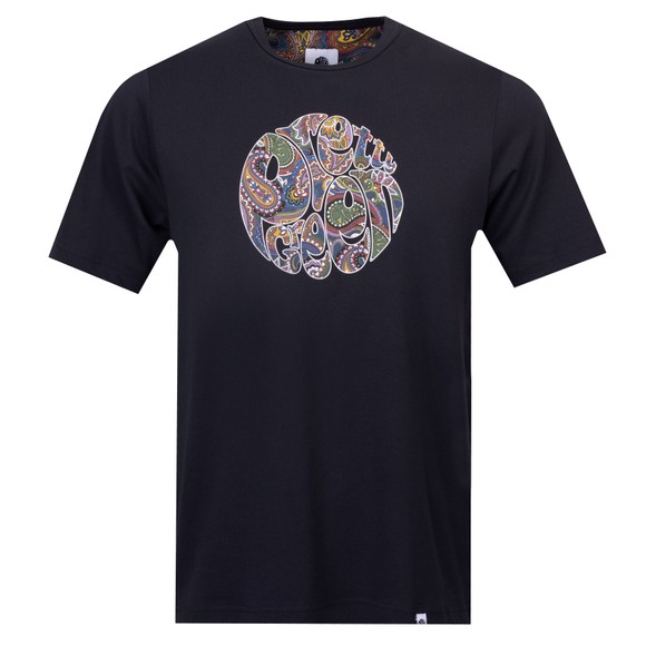 Pretty Green Mens Black House Logo Paisley T-Shirt