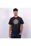 Pretty Green Mens Black House Logo Paisley T-Shirt