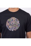 Pretty Green Mens Black House Logo Paisley T-Shirt