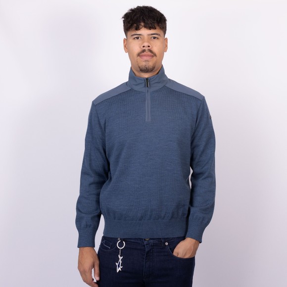 Paul & Shark Mens Blue Typhoon Wool Knitted Half Zip Sweatshirt main image