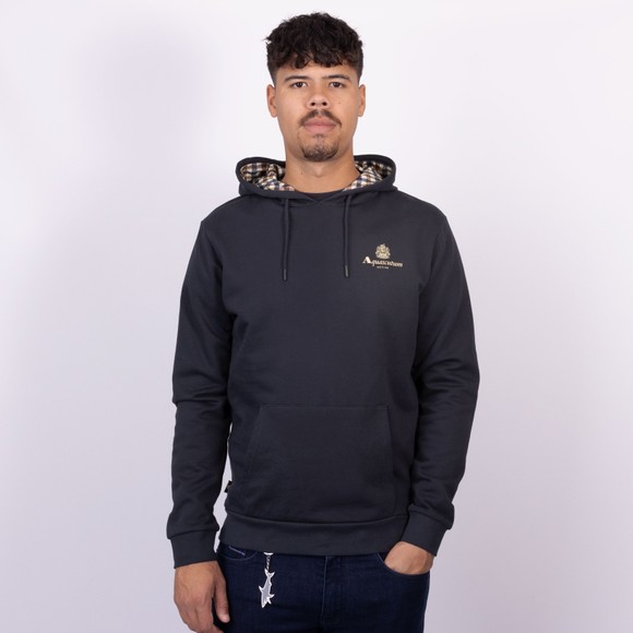 Aquascutum Mens Blue Small Logo Hoodie main image