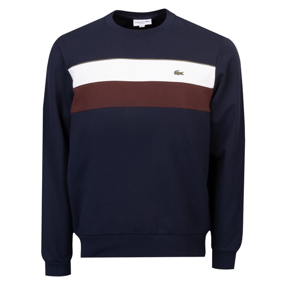 Lacoste Mens Blue Colour Block Fleece Sweatshirt main image
