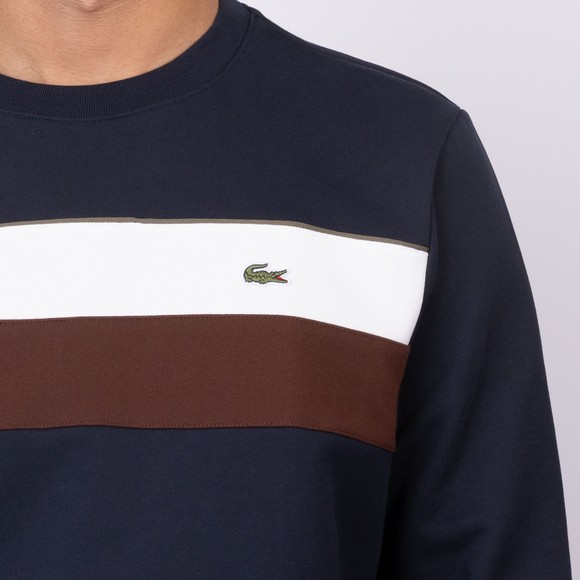 Lacoste Mens Blue Colour Block Fleece Sweatshirt main image