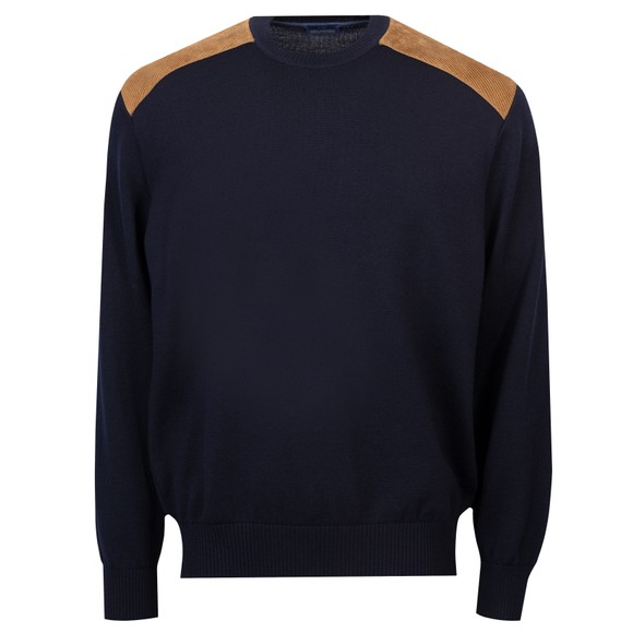 Paul & Shark Mens Blue Knitted Cord Shoulder Detail Jumper main image