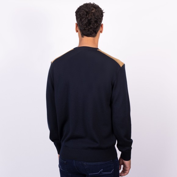 Paul & Shark Mens Blue Knitted Cord Shoulder Detail Jumper main image