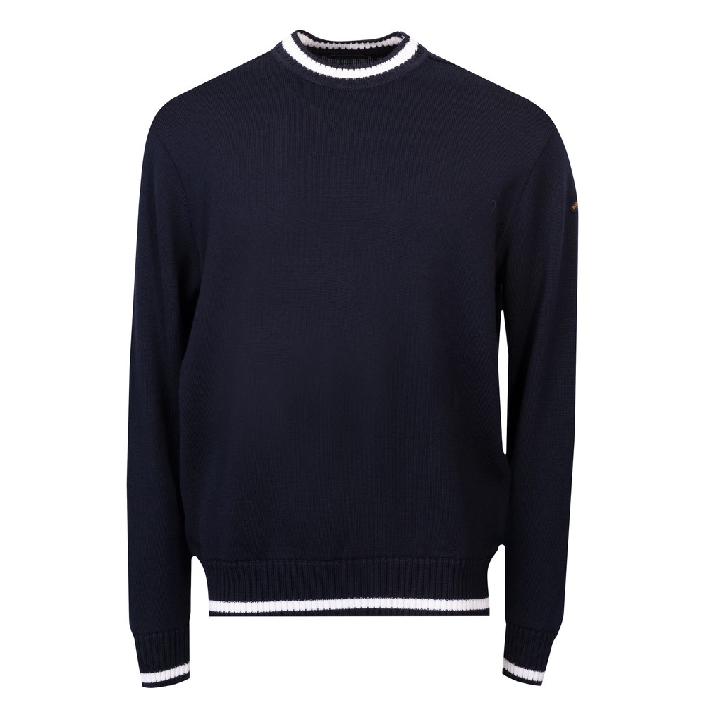 Tipped Wool Knitted Roundneck Sweatshirt