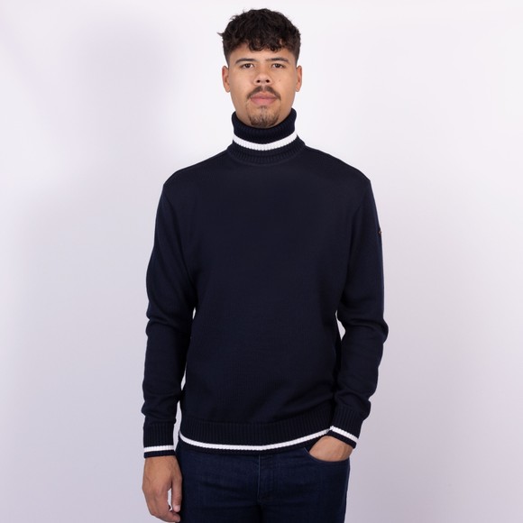 Paul & Shark Mens Blue Tipped Wool Knitted Roll Neck Jumper main image