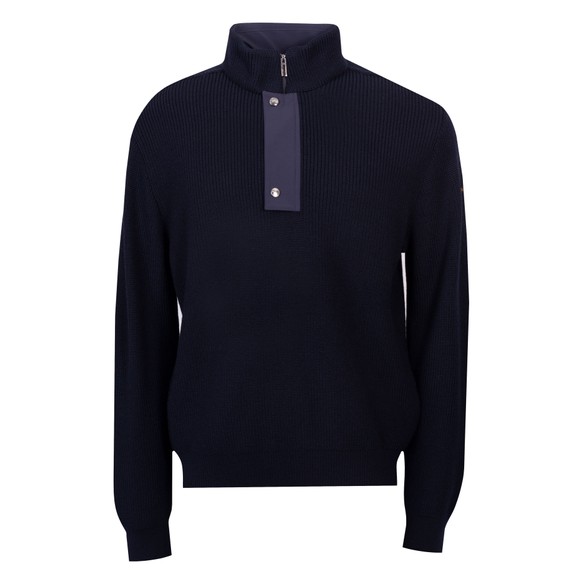 Paul & Shark Mens Blue Wool Knitted Half Zip Sweatshirt main image